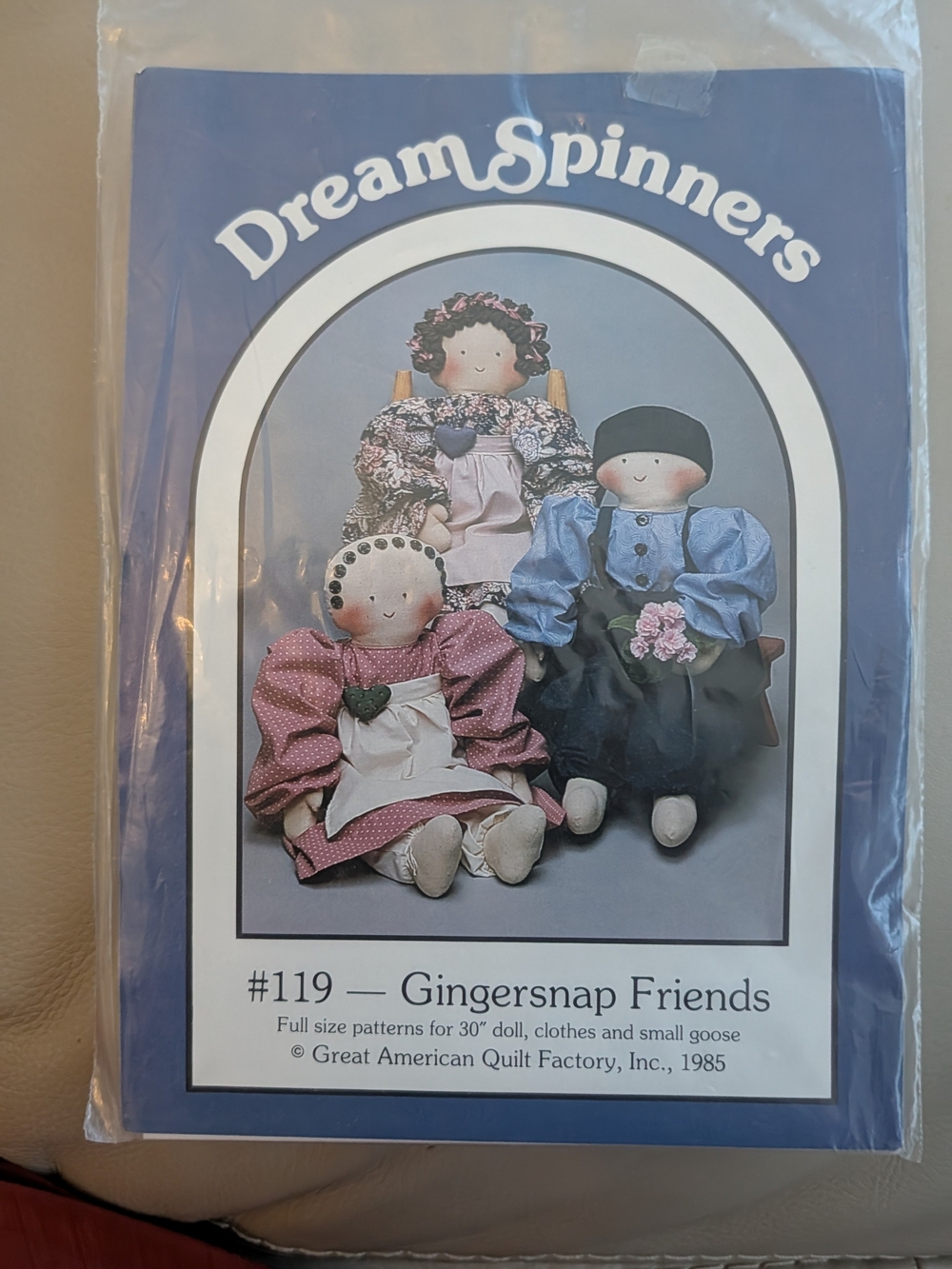 Dream spinners #119 Gingersnap Friends Vintage 30" Doll Pattern